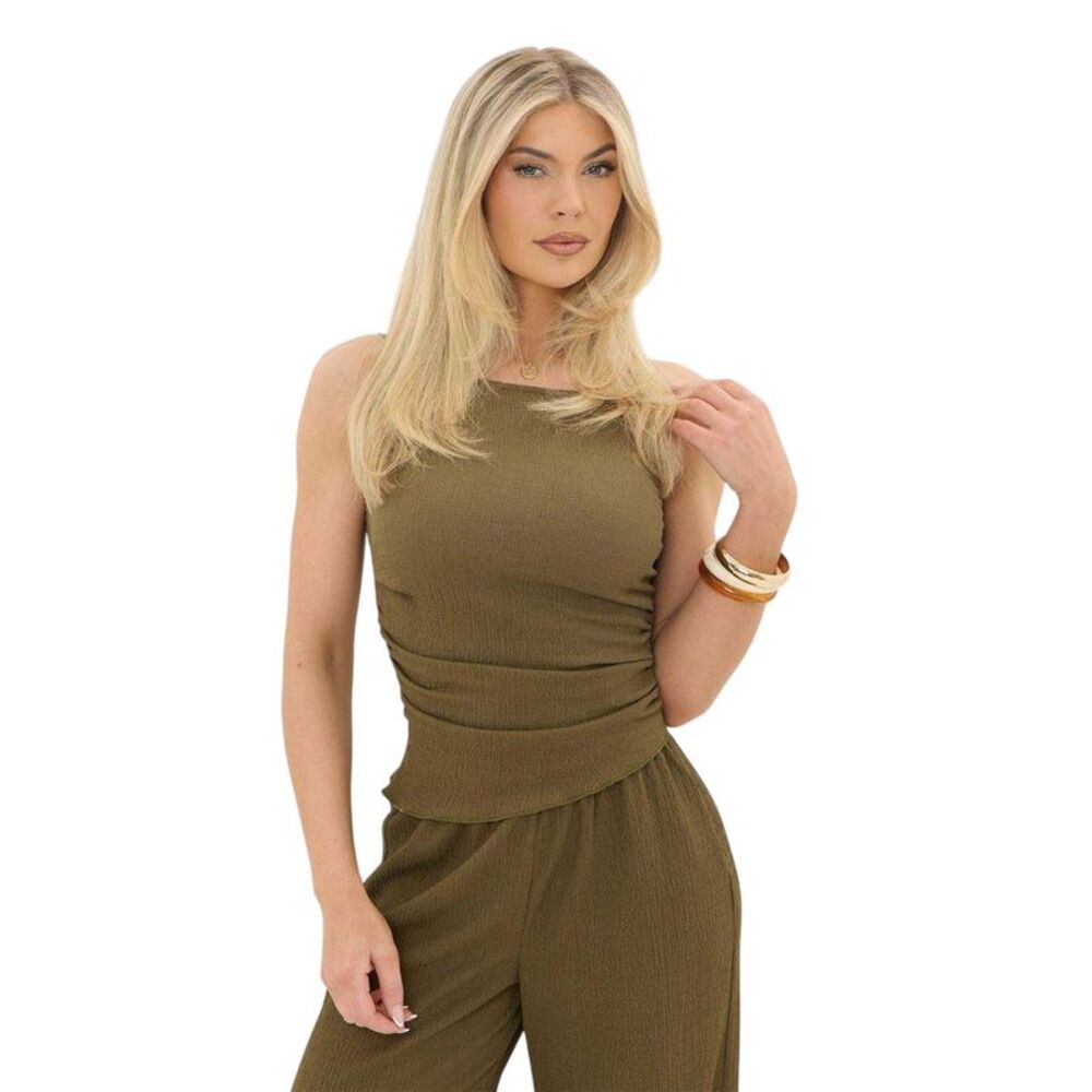 I Saw It First Womens/Ladies Ruched Camisole / Khaki Green